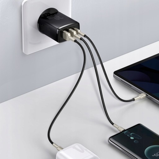БЫСТРОЕ СЕТЕВОЕ ЗАРЯДНОЕ УСТРОЙСТВО BASEUS ДЛЯ ТЕЛЕФОНА USB USB-C TYPE-C AFC QC 3.0 30 Вт