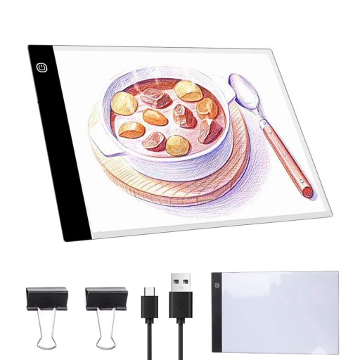 DESKA KREŚLARSKA LED USB PRZENOŚNA DO RYSOWANIA A4 3 POZIOMY JASNOŚCI