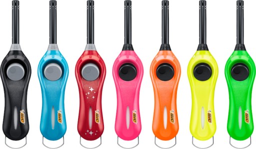 BIC MEGALIGHTER — зажигалка FLUO длинная для газовых свечей x2