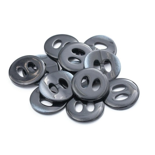 Guziki 28mm dwie dziurki 10szt czarny