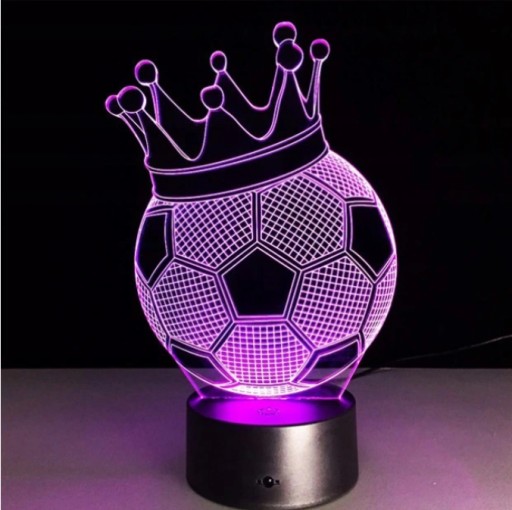 LAMPKA NOCNA 3D LED PIŁKA (KRÓL STRZELCÓW) + PILOT