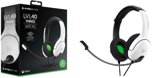 Проводные наушники PDP XO XBOX ONE LVL40, белые