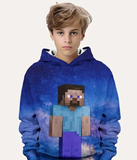Спортивная толстовка для мальчиков MINECRAFT 122 с капюшоном