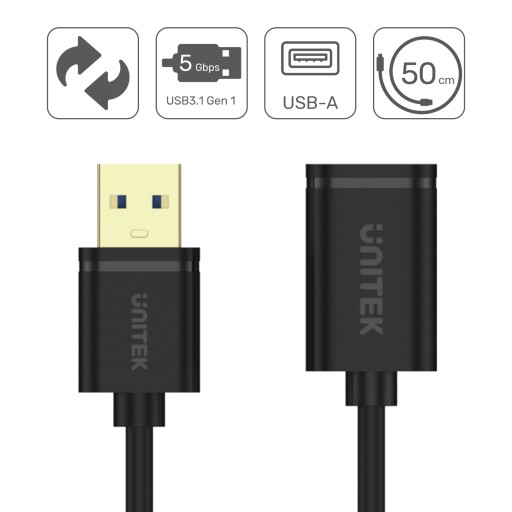 Кабель-удлинитель USB 3.0 A-A длиной 0,5 м Unitek Y-C456GB