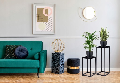 МЕТАЛЛИЧЕСКАЯ ПОДСТАВКА ДЛЯ ЦВЕТОВ, ПОДСТАВКА LOFT, ЧЕРНАЯ, 60 см