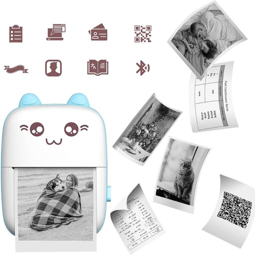 МИНИ-ТЕРМОПРИНТЕР ДЛЯ ДЕТЕЙ DRUKUS PORTABLE CAT + 11 РОЛИКОВ