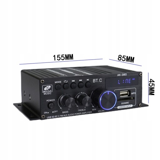 ПОРТАТИВНЫЙ FM-РАДИОУСИЛИТЕЛЬ BT5.0 ВХОД SD/USB