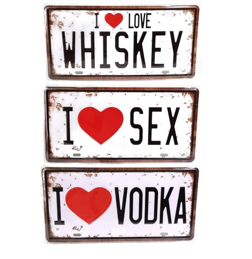 Tabliczka Tablica Blacha I Love Vodka Ozdobna