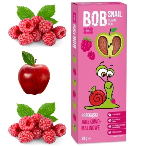 BOB SNAIL малина Закуска улитка яблоко малина 30г. натуральный вкус