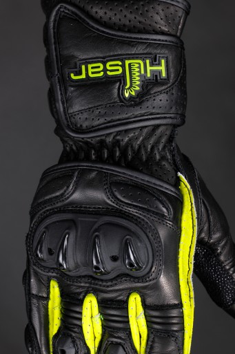 HUSAR ZR RACE fluo SKÓRZANE RĘKAWICE MOTOCYKLOWE