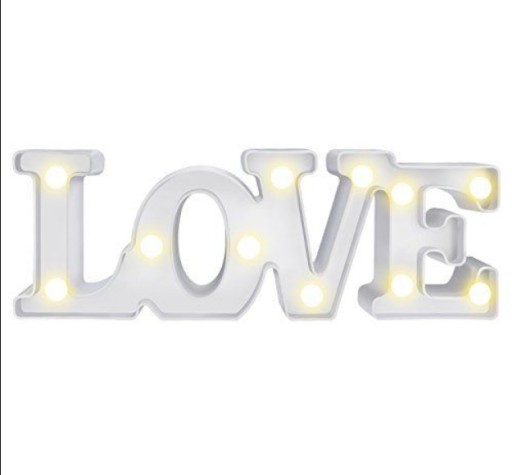 LITERY LITERKI LED ŚWIECĄCE BIAŁE LOVE 3D 10.5CM