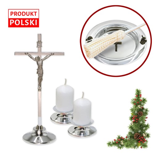 Tradycyjny zestaw kolędowy, stal nierdzewna + miseczka i kropidło ZESTAW !