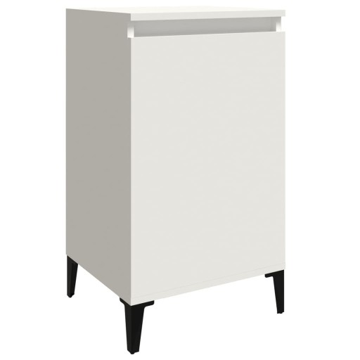 VidaXL Тумбочка прикроватная, белый, 40x35x70 см, ткань