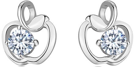 СЕРЕБРЯНЫЕ СЕРЬГИ 925 ПРОБЫ ДЛЯ ДЕВОЧКИ-ЯБЛОКА