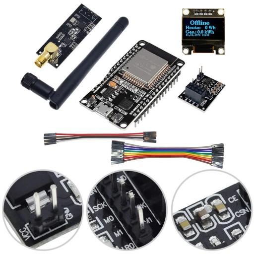 OpenDTU для Hoymiles DIY Kit Display SSD1306 ESP32 NRF24L01 Антенное гнездо