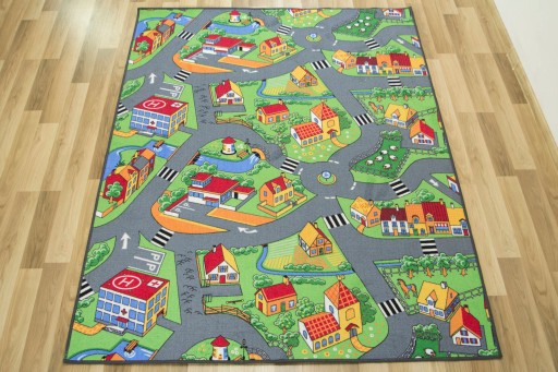 DYWAN DO POKOJU DZIECKA CHŁOPCA MIASTO DROGA FILC LITTLE VILLAGE 100x200 cm