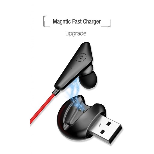 Наушники Running Bluetooth Earbuds V5.0 с шейным ремешком и стереомикрофоном черного цвета