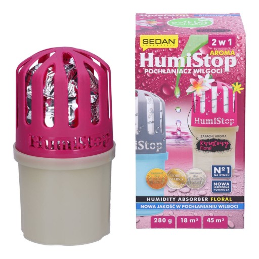 Осушитель воздуха HUMISTOP с поглотителем влаги и картриджем с цветочным ароматом