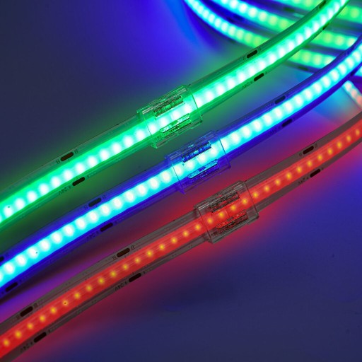 10 ПРЯМЫХ РАЗЪЕМОВ ДЛЯ СВЕТОДИОДНЫХ ПОЛОС RGB COB, НЕОНОВЫЕ ДВУСТОРОННИЕ ЗАЖИМЫ 10 мм