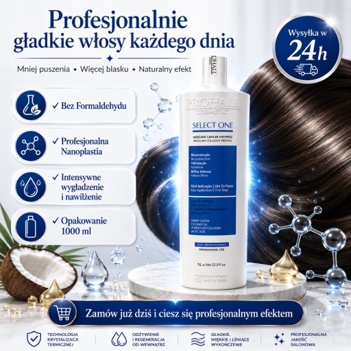 Nanoplastia Select One 1000 мл. Выпрямление волос без формальдегида, 1 л