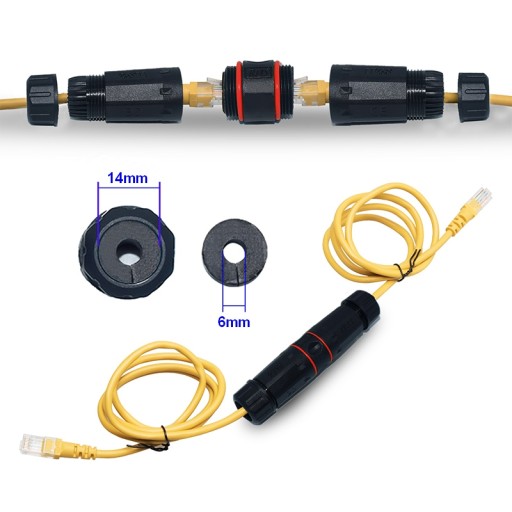 MUFA kablowa ZŁĄCZE kablowe Hermetyczne Wodoodporne RJ45 IP68 kat.6 beczka