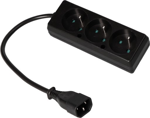 Adapter Przejściówka UPS wtyk IEC C14 3 gniazda