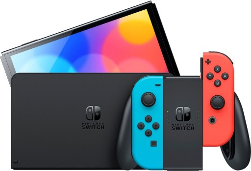 Nintendo SWITCH Oled 64 ГБ + 4 планшета + игры + стекло + футляр = СЕМЕЙНЫЙ НАБОР