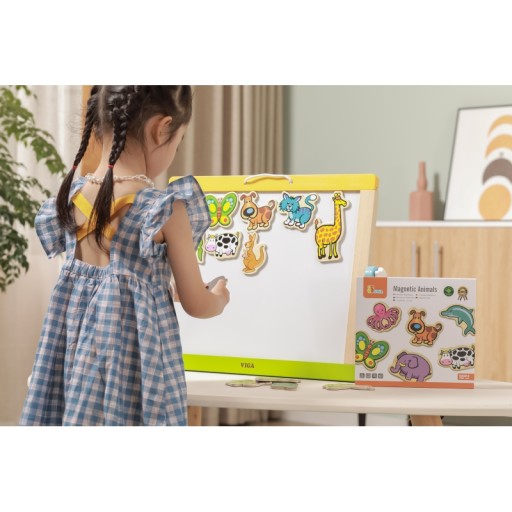 ZABAWKI DLA 3 4 LATKA NA ŚWIĘTA DREWNIANE MAGNESY EDUKACYJNE ZWIERZĘTA