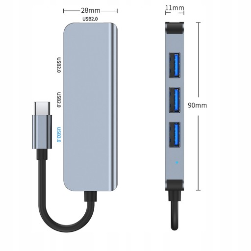Адаптер Thunderbolt 3 USB-C 3.1 4x USB для MacBook
