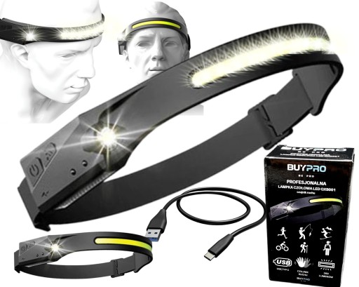 Latarka Lampka Warsztatowa Akumulator Czołówka z Diodami USB COB LED