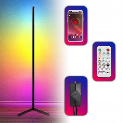 УГЛОВОЙ ТОРШЕР СТОЯЩИЙ НОЧЬ RGB ЭФФЕКТ РАДУГИ 3D ДИСТАНЦИОННОЕ ПРИМЕНЕНИЕ