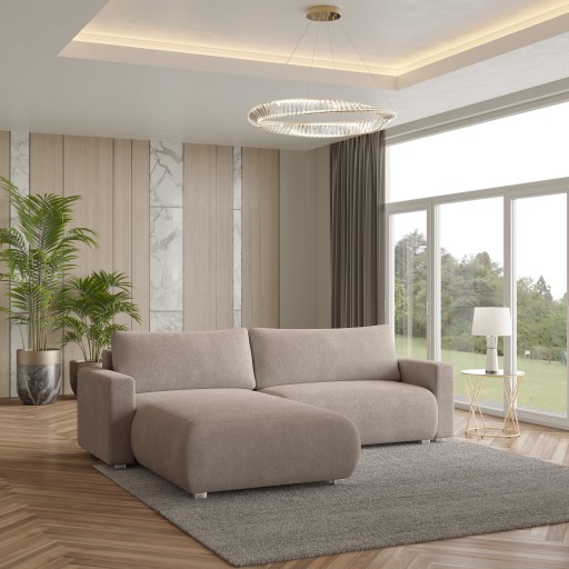 Роскошный угловой диван TURIN Comfort SLEEPING FUNCTION букла WAVE SPRING