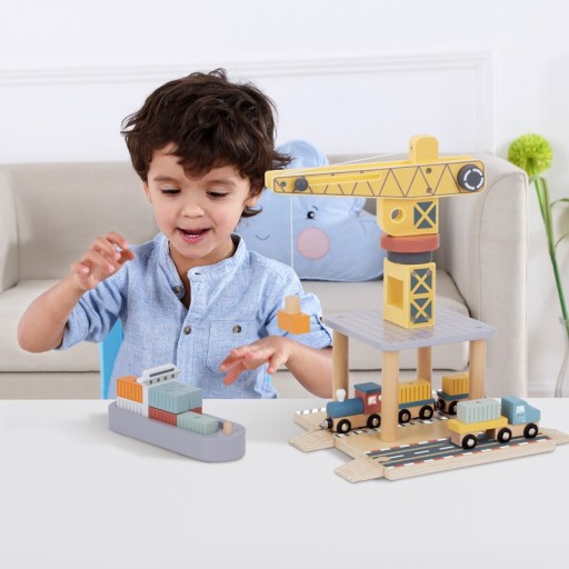 НАБОР ДЕРЕВЯННЫХ ИГРУШЕК «ПОРТОВЫЙ КРАН» TooKY