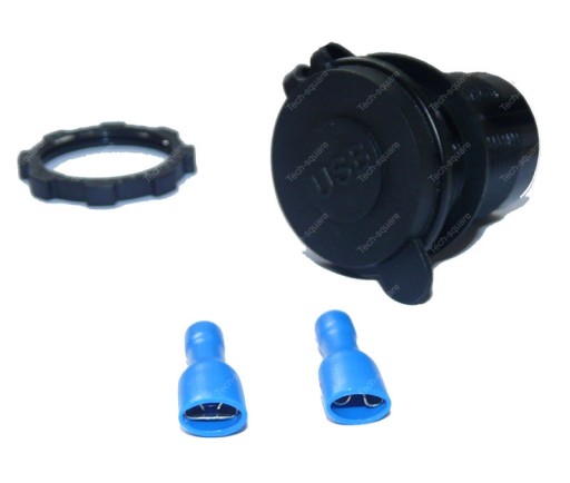 Gniazdo montażowe USB x2 4200mA 12-24V CZERWONE
