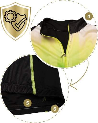 Bluzka koszulka rowerowa PRZEDŁUŻANY TYŁ KIESZEŃ ODBLASK ZAMEK unisex 3XL