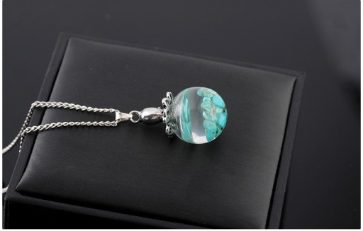 Стеклянный кулон Time Gem Сферический Творческий Осьминог Бирюзовый