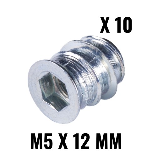 10 головок M5x12, двухрезьбовые, винт с потайной головкой для дерева