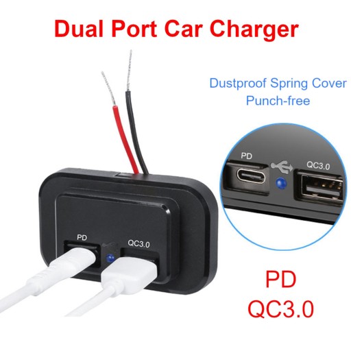 Разъем PD Type C, 18 Вт, прочный автомобильный USB