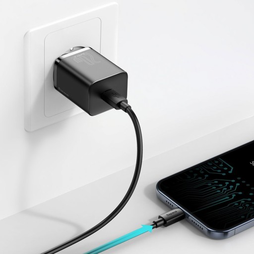 БЫСТРОЕ ЗАРЯДНОЕ УСТРОЙСТВО BASEUS USB-C 3A 20 Вт + КАБЕЛЬ 1 м