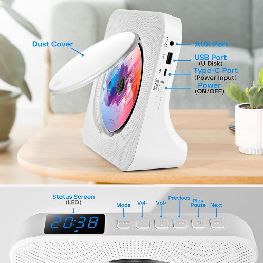 ПОРТАТИВНЫЙ CD-ПЛЕЕР 6 в 1 с BLUETOOTH ВСТРОЕННЫЙ СТЕРЕОДИНАМИК + ПУЛЬТ ДИСТАНЦИОННОГО УПРАВЛЕНИЯ