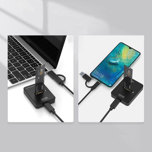 Адаптер SSD NVME PCIe SATA NGFF Отсек 2 в 1 Диск M.2 USB 3.0 USB-C 10 ГБ g2