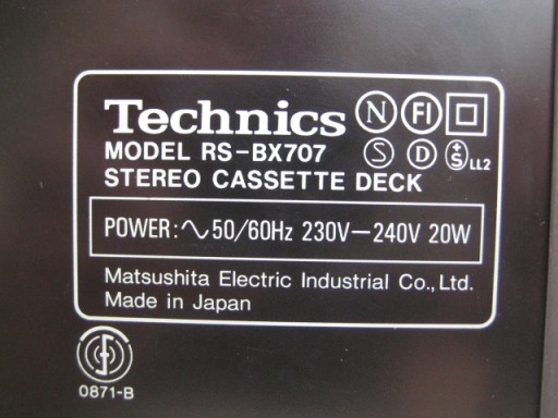 RS-BX707 Стерео кассетная дека Technics F