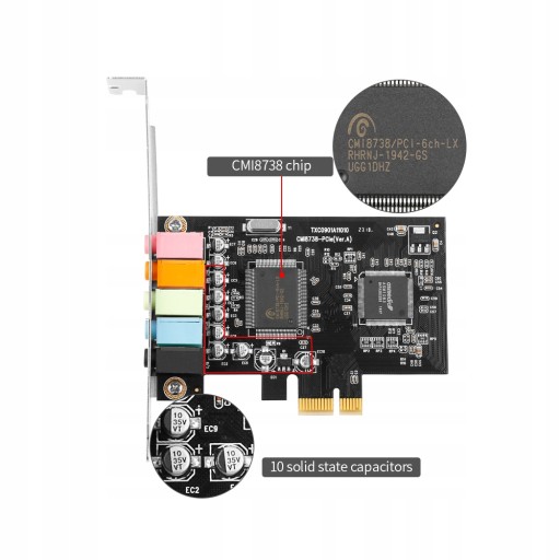 5.1-канальная настольная звуковая карта PCI-E CMI8738