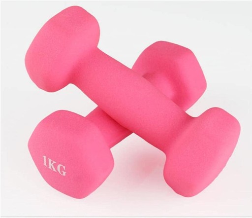 Гири неопреновые Intey Dumbbell, 2 шт по 1 кг, розовые