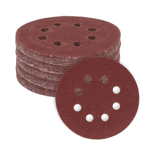 50 ШЛИФОВАЛЬНЫХ ДИСКОВ БУМАГА С ОТВЕРСТИЯМИ VELCRO 125 P150