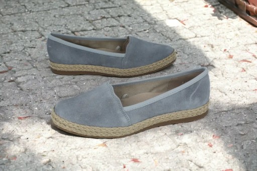 Ryłko espadryle 1MMS7 skórzane klasyczne na płaskiej podeszwie blue r. 40