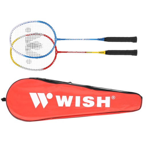WISH Zestaw 2 Rakiety Paletki Do Badmintona + Pełny Pokrowiec