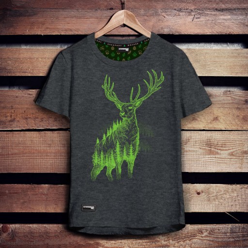 Мужская футболка для треккинга на природе и улицы NOBLE DEER графит XXL