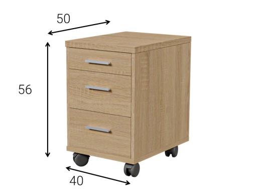 Szafka kontenerek pod biurko na kółkach, z szufladami, BRENT - Furnimasters