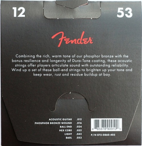Акустические струны FENDER 860L Dura-tone 12–53